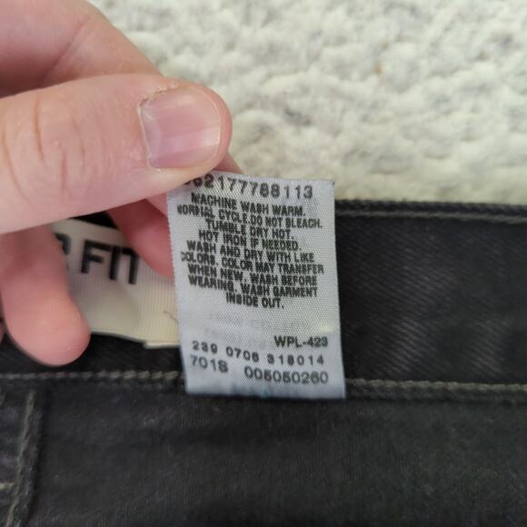 Levi's 505 Regular Straight Leg Pants Black Wash Jeans Men's W36 L36 Rigid Denim - Picture 9 of 9